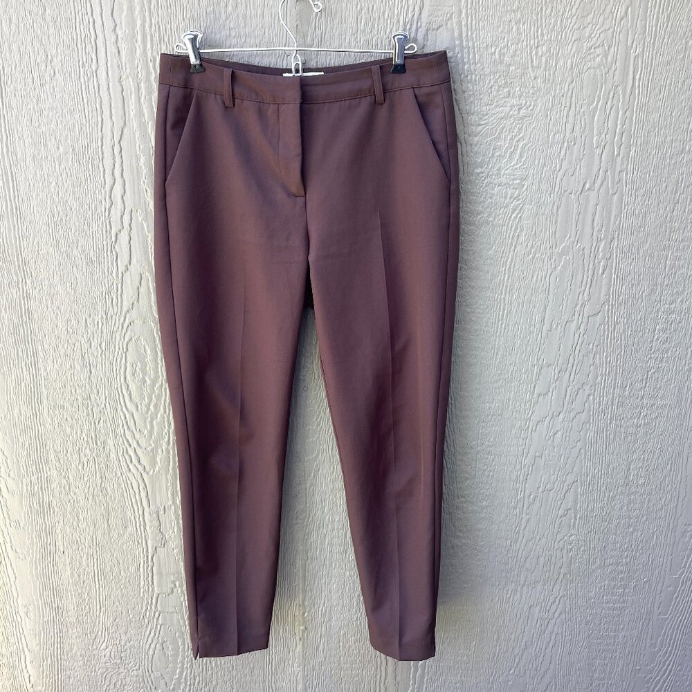 Ichi  Pants Women’s Size 36  (US‎ 8) Brown Career Business Casual Slim Straight